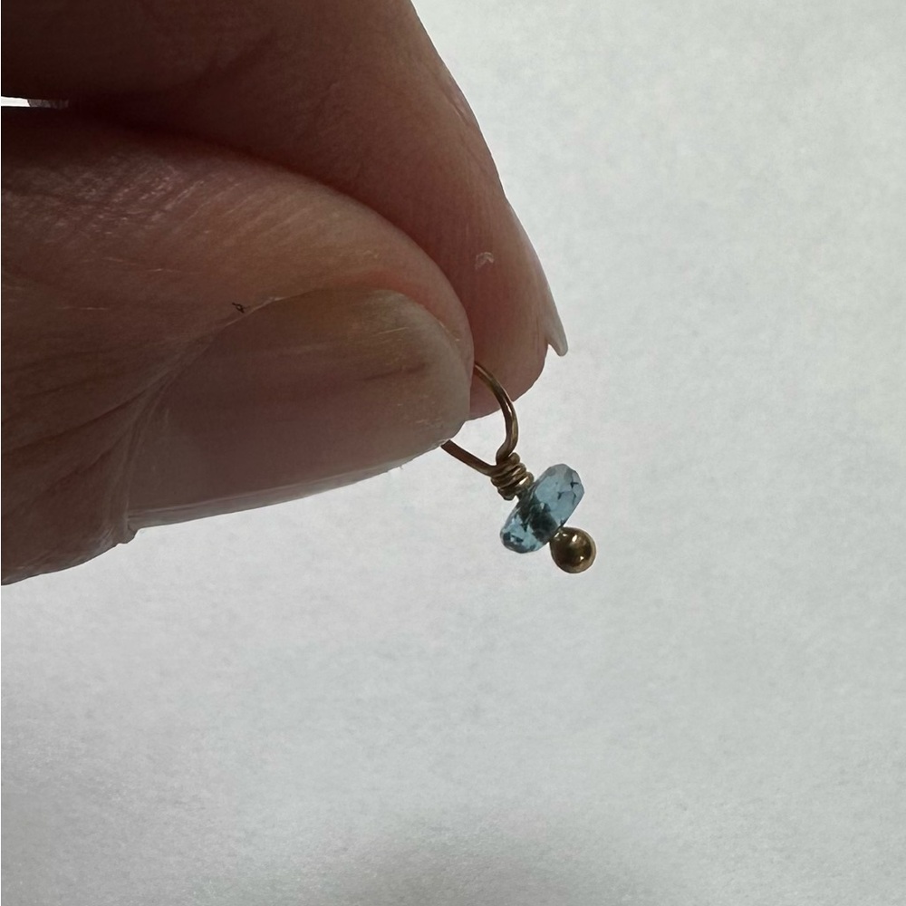 Heather B. Moore Blue Topaz Faceted Rondelle (#3)